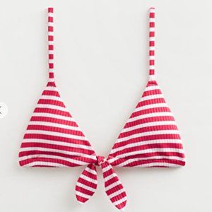 & Other Stories Ribbed Bow Bikini Top